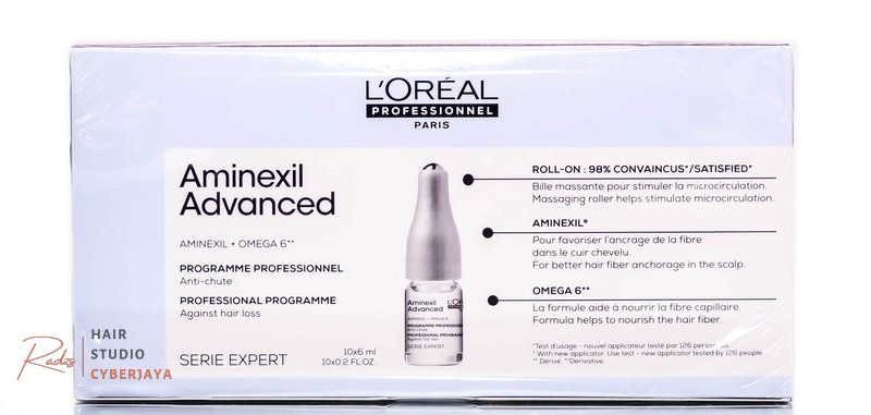 10 vials x 6 ml, L'Oreal Pro Serie Expert Aminexil Advanced for Hair Loss