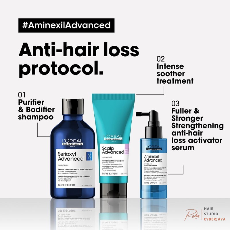 Aminexil advanced anti-hair loss activator serum programme denser hair