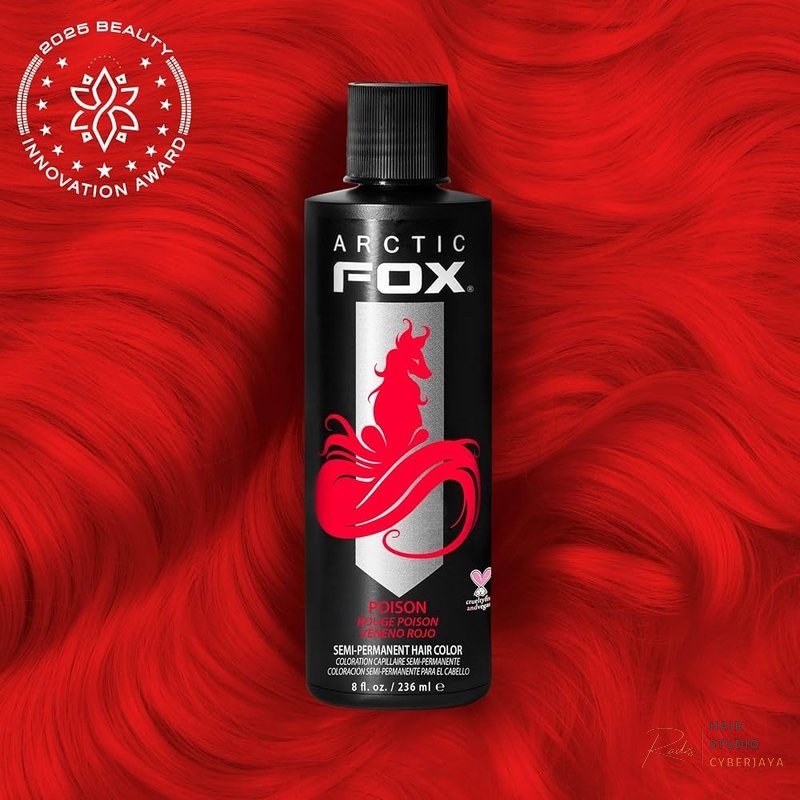 Arctic Fox Poison Semi-Permanent Hair Color ARCTIC FOX Semi-Permanent Hair Color Poison - Vegan, Cruelty-Free - 8 fl oz | Vivid and Vibrant, Cruelty Free, Ammonia Free, Peroxide Free, Cream Formula