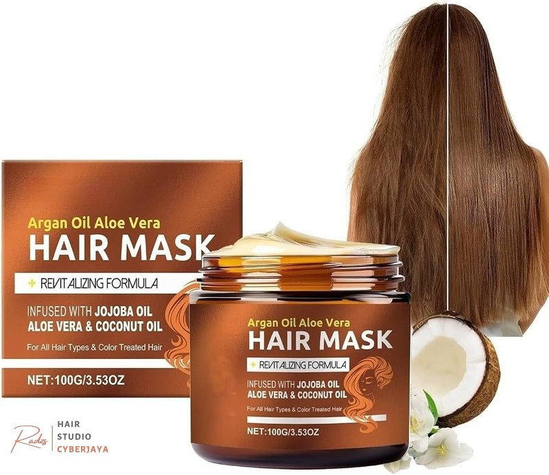 Natural Argan oil hair mask for moisturizing Argan Oil Hair Mask with Jojoba Oil, Aloe Vera & Coconut Oil for All Hair Types