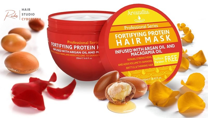 Argan oil hair mask for damaged hair repair Arvazallia Argan Oil Hair Mask and Treatment Bundle for Damaged or Dry Hair
