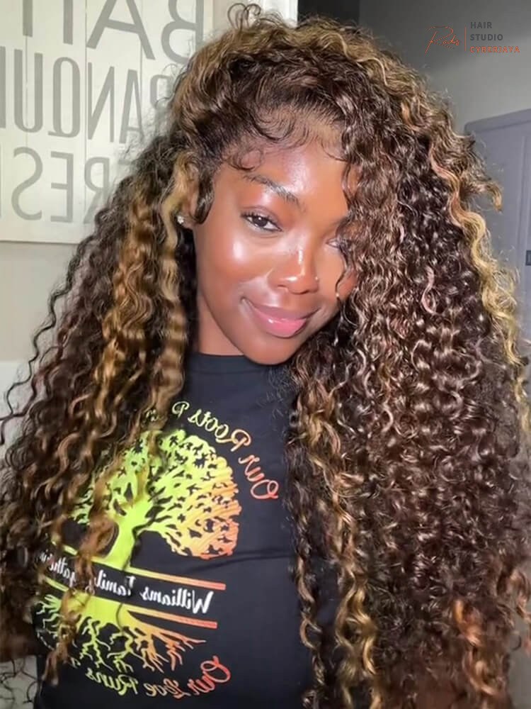 Highlight Burmese Curly Hair Bundles 4/27 highlight Burmese curly hair bundles, featuring vibrant human hair extensions with beautiful curl patterns.