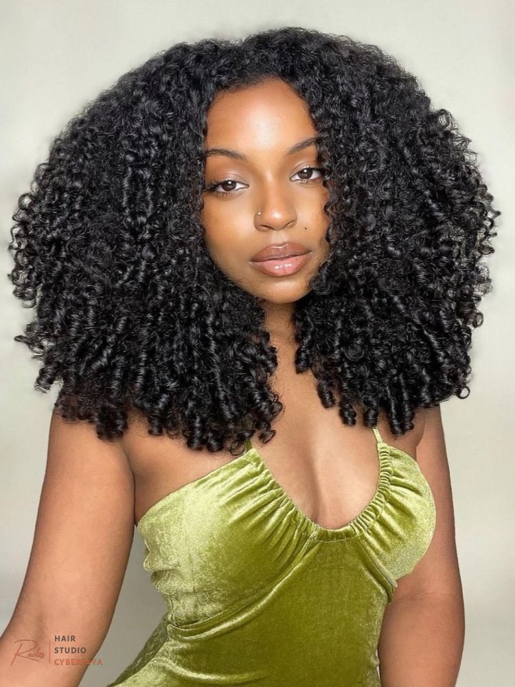 Burmese Curly Hair Weave Burmese curly hair weave with double drawn raw hair and spiral curls, perfect for a full and bouncy look.
