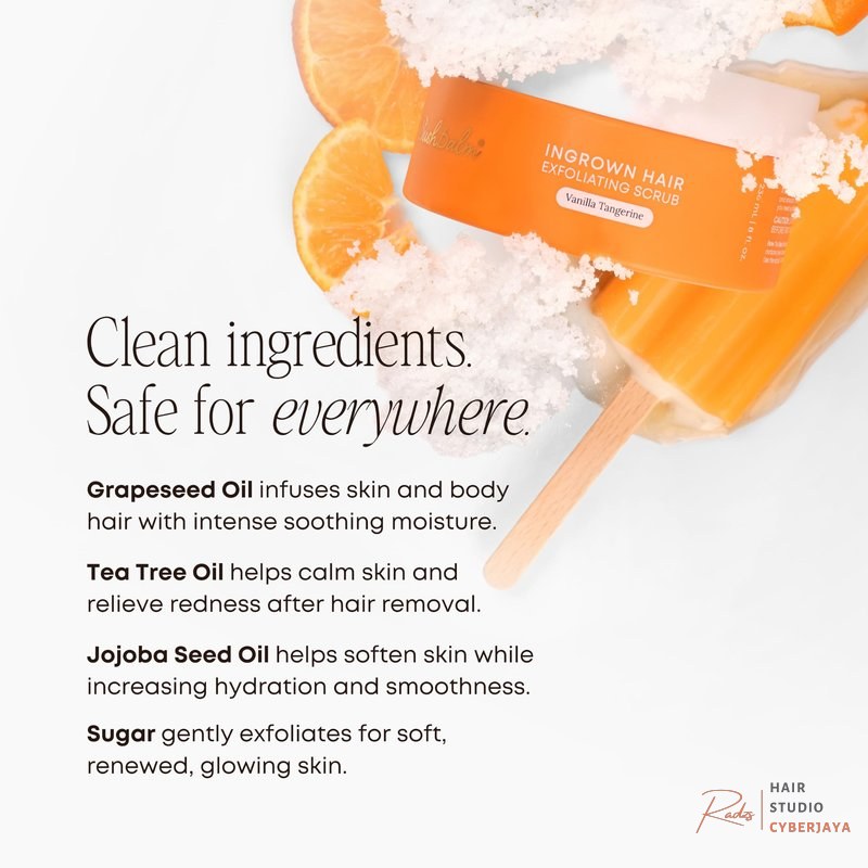 Amazon.com : Bushbalm Ingrown Hair Exfoliating Body Scrub - Vanilla Tangerine, 236ml | Pre-Shave & Wax Sugar Scrub for Ingrown Hairs, Razor Bumps & Dry Skin. Gently Buffs & Soothes. Naturally-Derived Ingredients : Amazon.com : Bushbalm Ingrown Hair Exfoliating Body Scrub - Vanilla Tangerine, 236ml | Pre-Shave & Wax Sugar Scrub for Ingrown Hairs, Razor Bumps & Dry Skin. Gently Buffs & Soothes. Naturally-Derived Ingredients :
