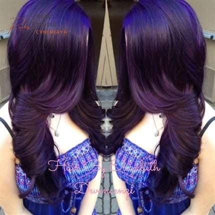 Dark Purple Cascade Hair Dark Purple Cascade - Behindthechair.com