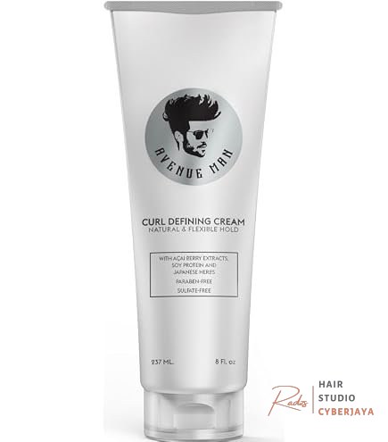 Avenue Man Curl Defining Cream - Unscented Extra Firm Defining Curl Cream for Men with Keratin, Acai & Herbal Extracts