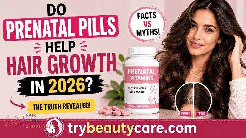 Prenatal Pills and Hair Growth A depiction of prenatal pills and hair strands