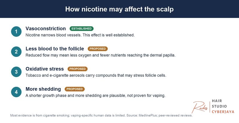 Does Vaping Cause Hair Loss Risks Explained Infographic Does Vaping Cause Hair Loss? Risks Explained | Follicle Report | Happy Head Blog