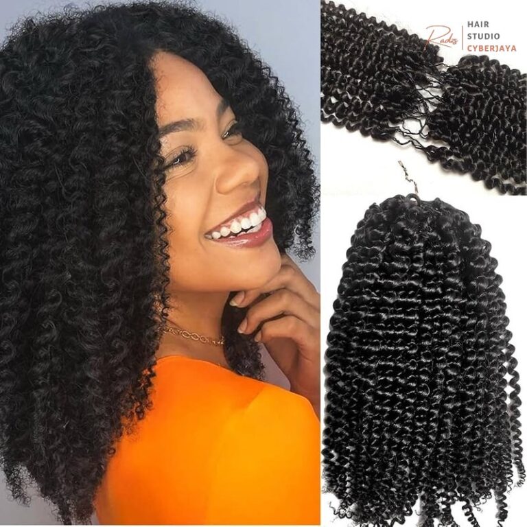 Feather crochet knotless pre-separated kinky curly human hair extensions