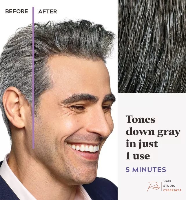 Comparing shades with Touch of Gray Dark Brown T-45 swatch Hair color swatch for Touch of Gray Dark Brown T-45