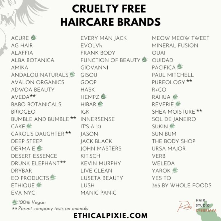 List of Cruelty free Hair Care Brands in 2024