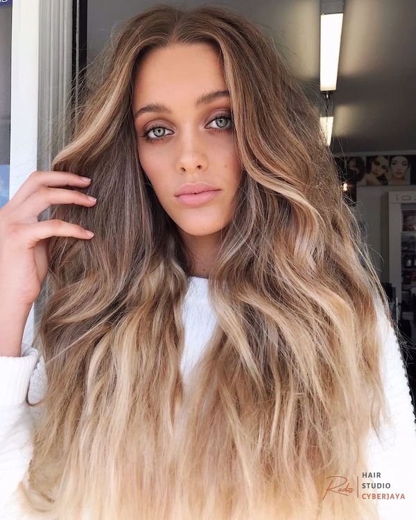 Classic brown to blonde ombre Classic brown to blonde ombre hair color