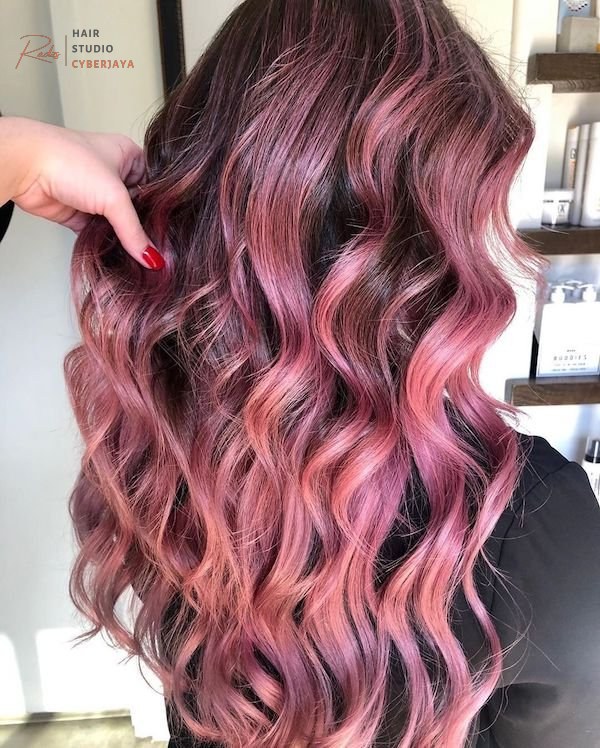 Pink ombre hair Playful pink ombre hair color