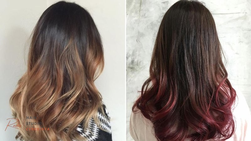 Black ombre hair Sleek black ombre hair color with a subtle fade