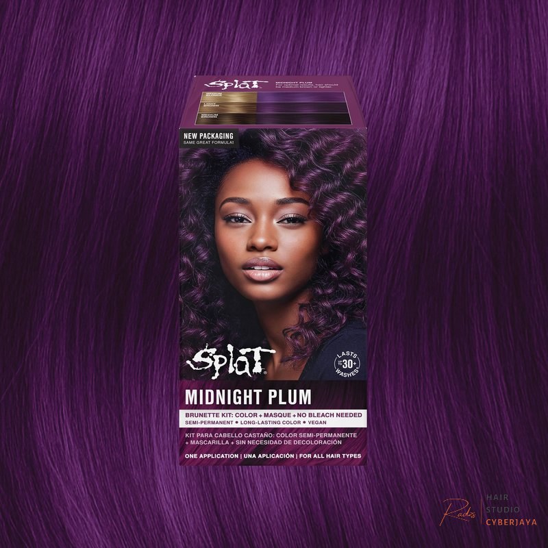 Splat Midnight Plum product details Full view of Splat Midnight Plum semi-permanent hair color product