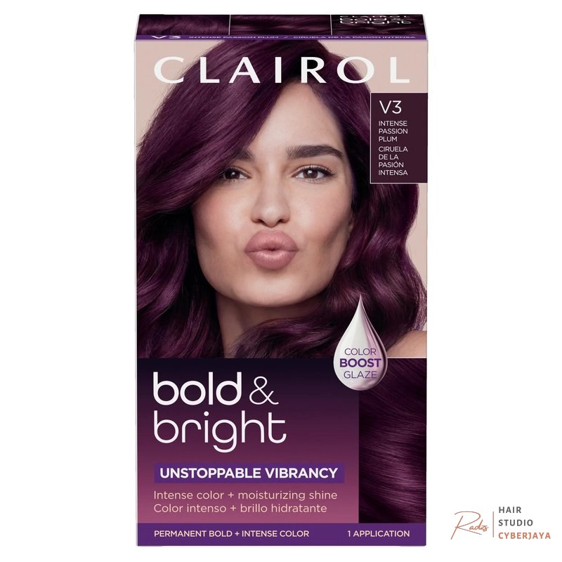 Bold & Bright permanent plum hair dye Vibrant intense passion plum permanent hair dye