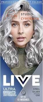 Schwarzkopf LIVE Ultra Brights Steel Silver Semi-Permanent Hair Dye 098