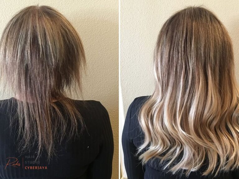 Hair extensions before and after results