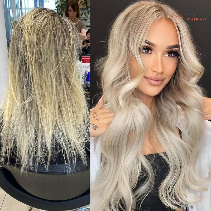 Weft Hair Extensions Before and After Weft hair extensions before and after