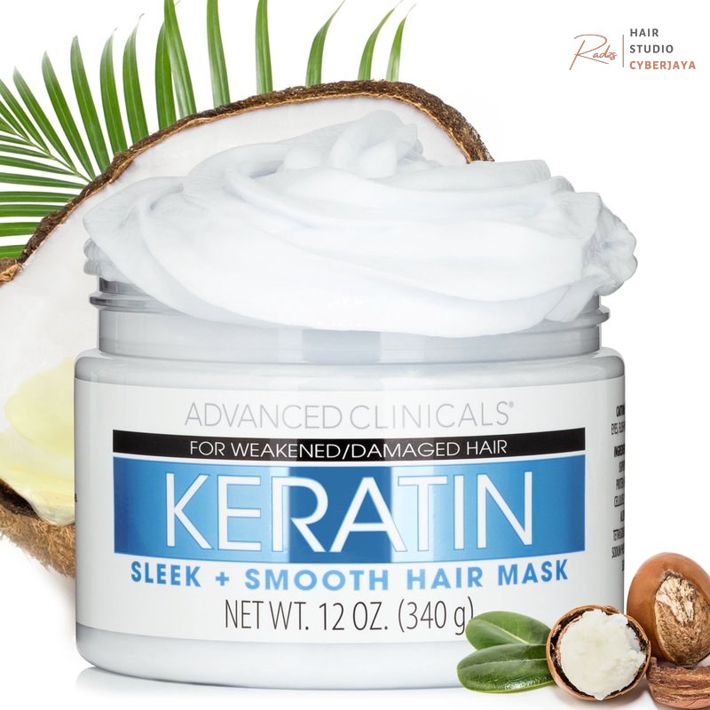Advanced Clinicals Keratin Sleek + Smooth Hair Mask for Damaged Hair. 12 fl oz Advanced Clinicals Keratin Sleek + Smooth Hair Mask for Damaged Hair. 12 fl oz
