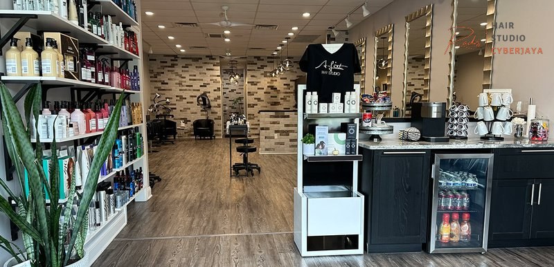 Modern hair salon for new image An elegant interior of a modern hair salon, ready to provide a client with a hair salon new image.