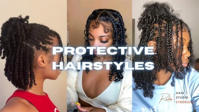Myths about 4C hair Protective Hairstyles 4a/4c hair Compilation - YouTube