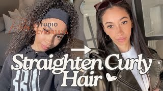 Beginner's Guide to Straightening Curly Hair A tutorial for straightening naturally curly hair for beginners