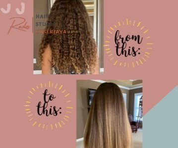 Steps to Straighten Curly Hair Diagram Diagram showing steps for straightening curly hair