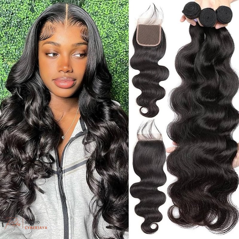 Body Wave Bundles with Closure Body wave human hair bundles with closure for versatility