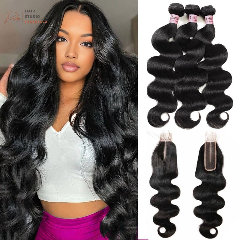 Human Hair Bundles with Closure for Diverse Styles High-quality human hair bundles with closure for styling