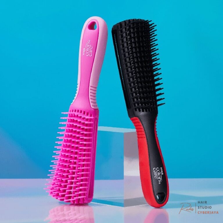 Kiss Colors & Care Glide & Define Non-Slip Detangling Brush