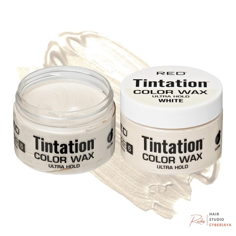 Kiss Tintation Temporary Hair Color Wax in white Red by Kiss Tintation Temporary Hair Color Wax – Vivid Instant Color, Ultra Hold, Water & Sweat Resistant, Curly Hair Safe, Non-Drying & Damage-Free (White)