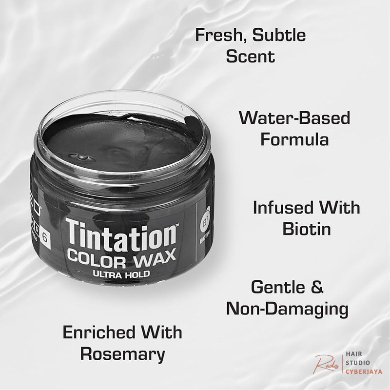 Kiss Tintation Temporary Hair Color Wax for black hair close-up Red by Kiss Tintation Temporary Hair Color Wax – Vivid Instant Color, Ultra Hold, Water & Sweat Resistant, Curly Hair Safe, Non-Drying & Damage-Free (Black)