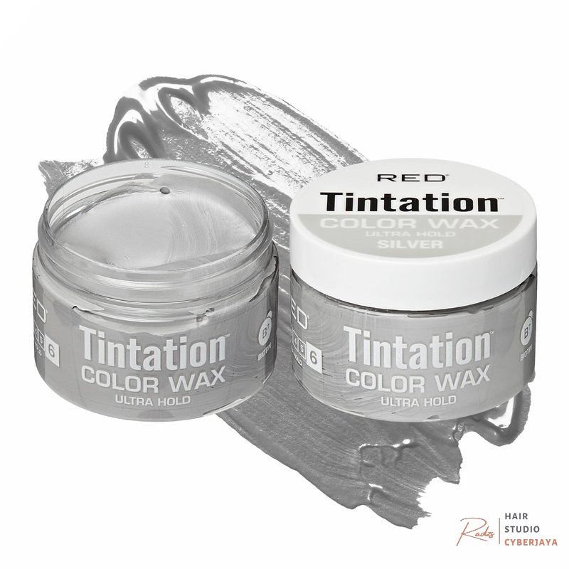 Kiss Tintation Temporary Hair Color Wax in radiant silver Red by Kiss Tintation Temporary Hair Color Wax – Vivid Instant Color, Ultra Hold, Water & Sweat Resistant, Curly Hair Safe, Non-Drying & Damage-Free (Silver)