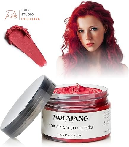 Kiss Tintation Temporary Hair Color Wax product shot Red by Kiss Tintation Temporary Hair Color Wax – Vivid Instant Color, Ultra Hold, Water & Sweat Resistant, Curly Hair Safe, Non-Drying & Damage-Free (Black)