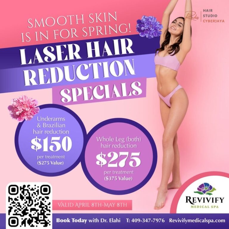 Experience our exclusive laser hair reduction specials today