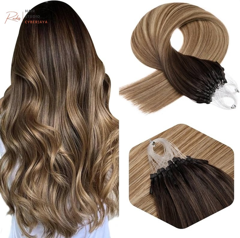 Amazon.com : Micro Bead Hair Extensions Balayage Brown Blonde Micro Loop  Hair 18in | Micro Ring Human Hair Extensions,50g,3/8/22,Natural  Straight,Reusable Extensions,No Need Heating,Cold Fusion Hair, : Beauty &  Personal Care