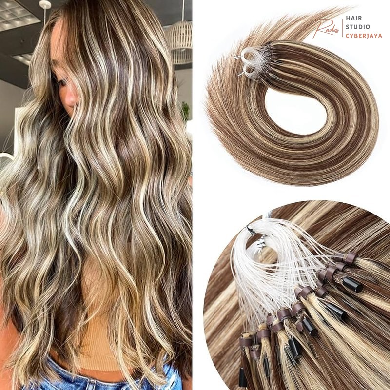 Amazon.com : Senmy Micro Bead Hair Extensions Real Human Hair 20inch  Microloop Hair | Brown mix Blonde Extensions Beads 50g/pack Silky Straight  Real Microlink Hair Extensions Human Hair For Black Women :