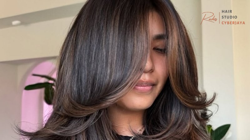 Radiant Light Mocha Hair Woman with flowing light mocha hair color