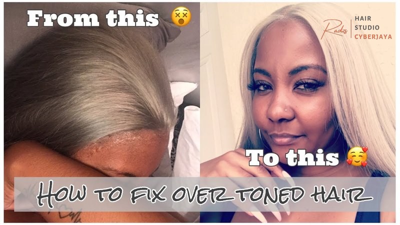 How to fix over-toned grey/silver hair HOW TO FIX OVER TONED GREY/ SILVER HAIR!!😱