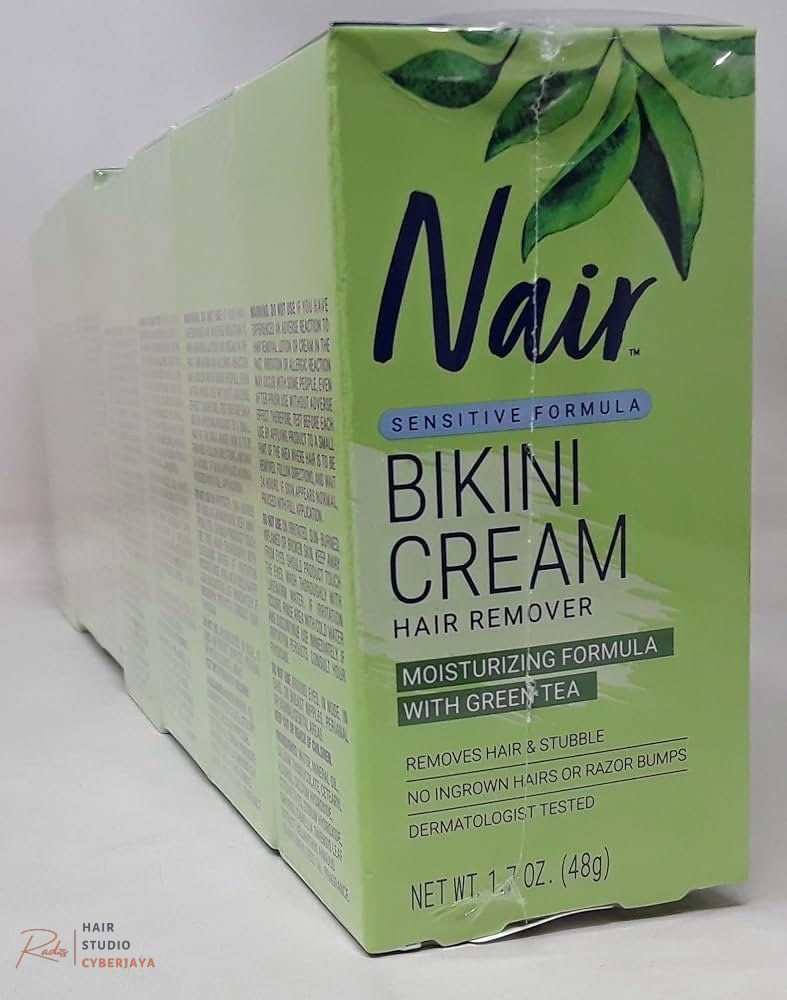 Nair Bikini Cream Pack of 7 Nair Hair Remover Bikini Cream With Green Tea Sensitive Formula 1.70 oz (Pack of 7)