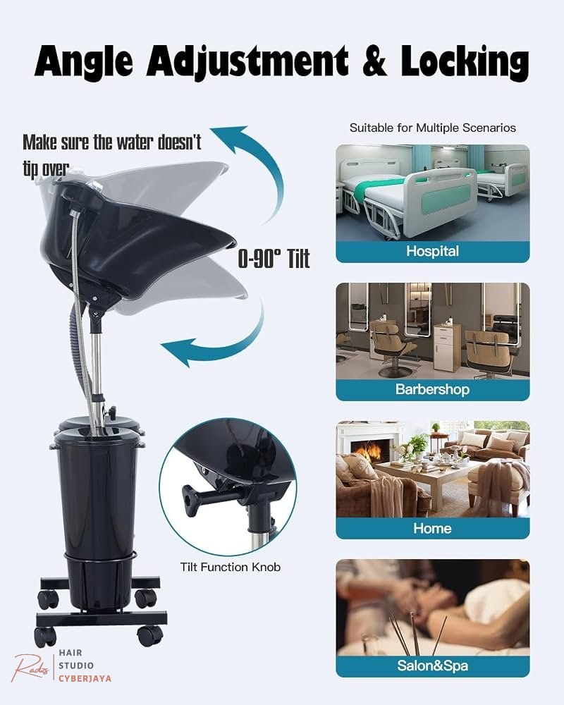 Electric Portable Hair Washing Station Electric portable shampoo bowl for hairstylists with two buckets