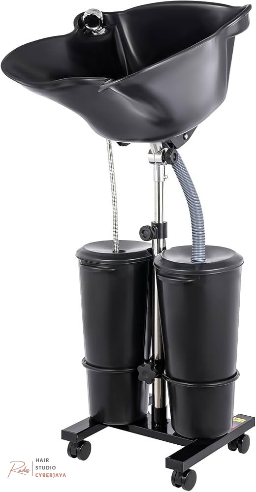 Portable Deep Shampoo Basin Portable standing salon deep shampoo basin with two buckets and adjustable height