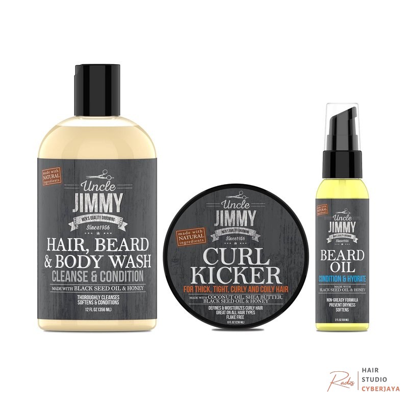 Uncle Jimmy's complete curl care kit for men Uncle Jimmy Products Curl Hair Kit Regimen