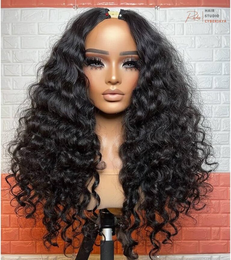 A curly V part wig human hair blends seamlessly with natural hair.
