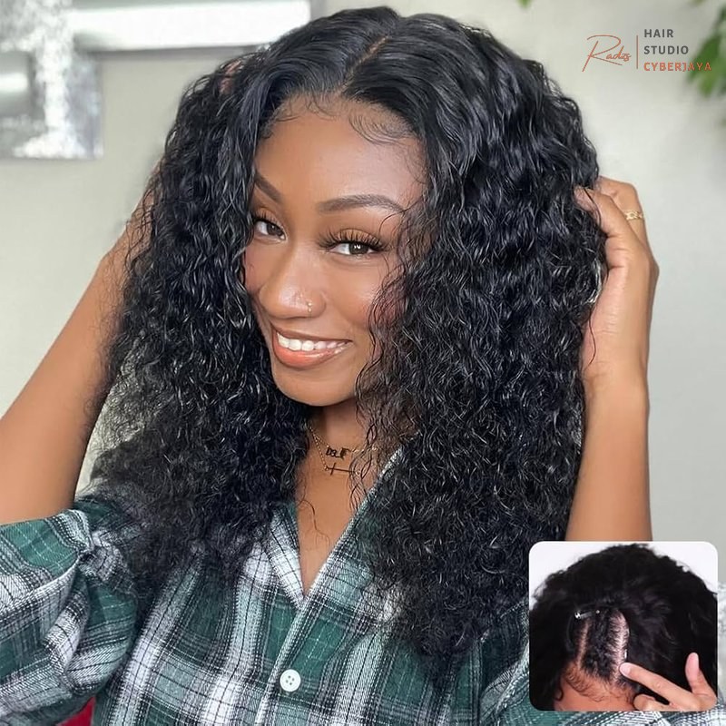 Water Wave V Part Wig Water wave V part wig human hair clip-in