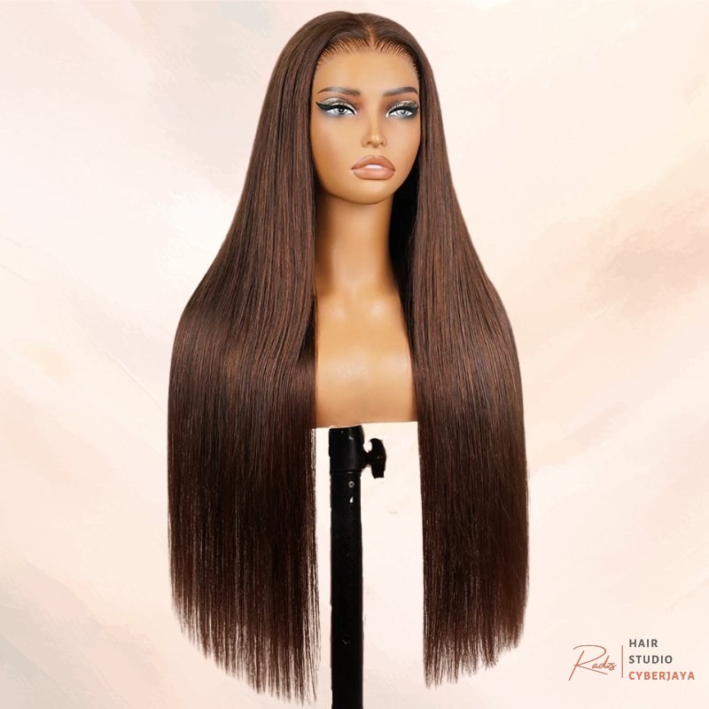 VIYA Dark Chocolate Brown Full Lace Wig VIYA Dark Chocolate Brown 13x6 HD Skin Melt Full Lace Frontal Straight Wig