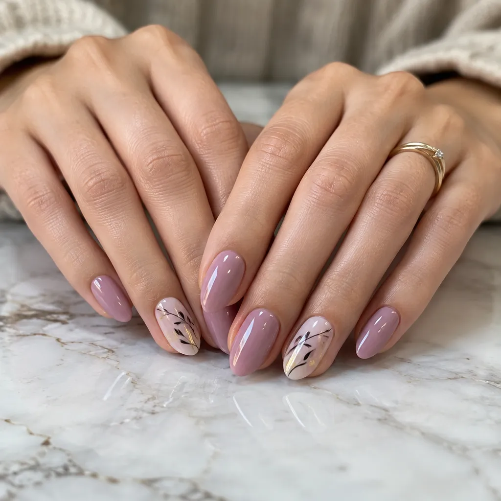 Close-up of beautifully manicured nails with artistic design.