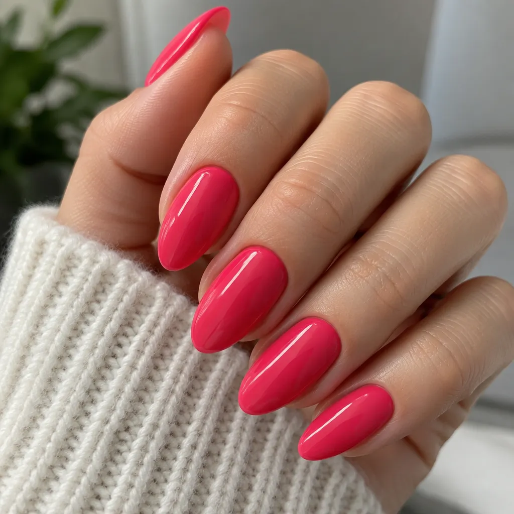 Classic manicure with light pink polish and cuticle care